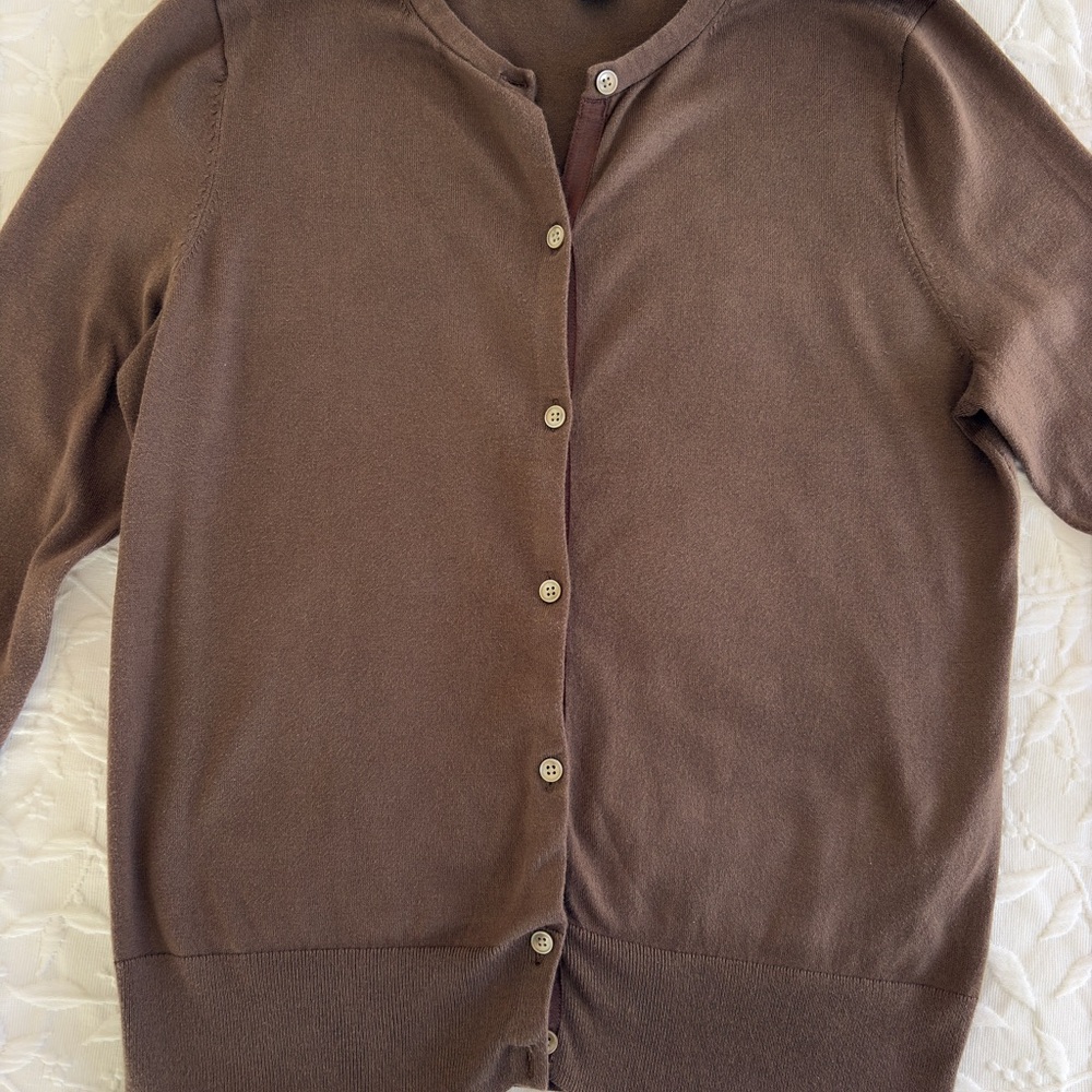 Lands' End Brown Women's Cardigan Sweater